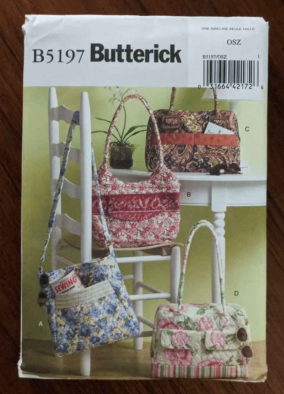 UNCUT Butterick Pattern 5197 Bags Variety